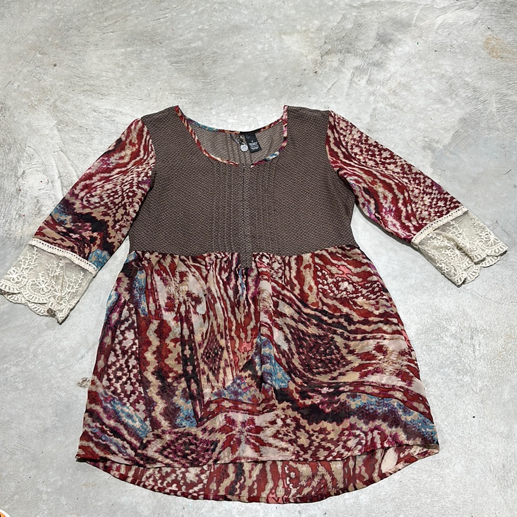 Bke Boutique Brand Brown Shear Top Size S C51